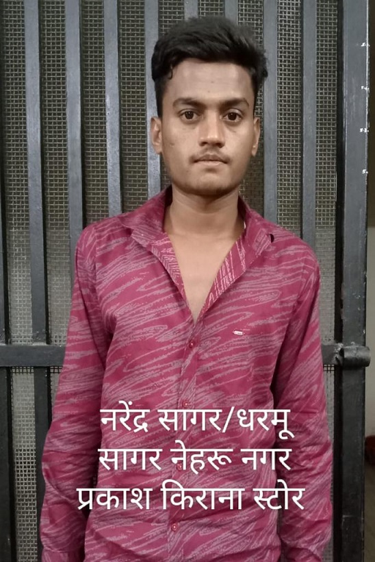 चोरी की दोपहिया वाहन के साथ आरोपी नरेन्द्र सागर गिरफ्तार