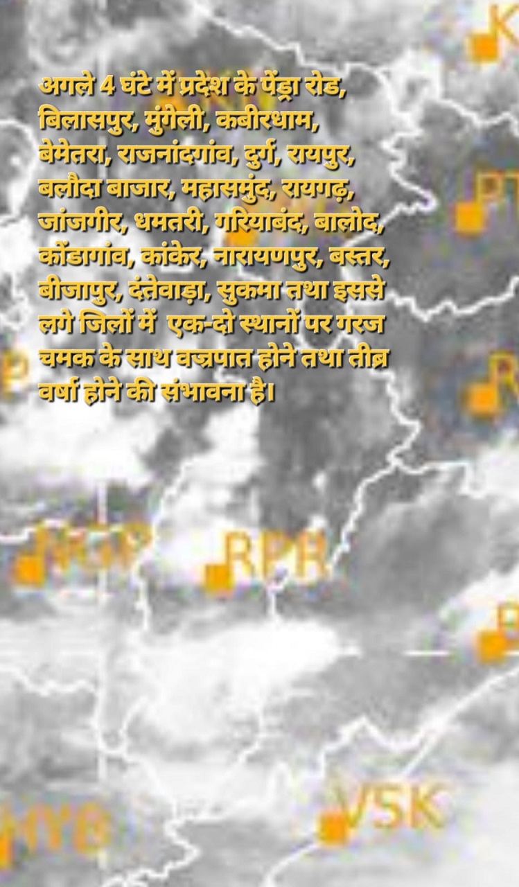 प्रदेश में एक-दो स्थानों पर गरज चमक के साथ भारी वर्षा भी होने की संभावना