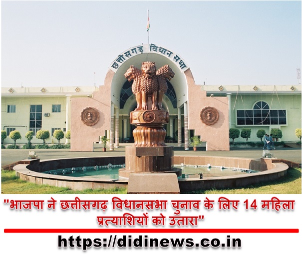 "भाजपा ने छत्तीसगढ़ विधानसभा चुनाव के लिए 14 महिला प्रत्याशियों को उतारा"