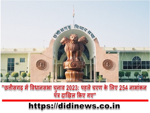 "छत्तीसगढ़ में विधानसभा चुनाव 2023: पहले चरण के लिए 254 नामांकन पत्र दाखिल किए गए"