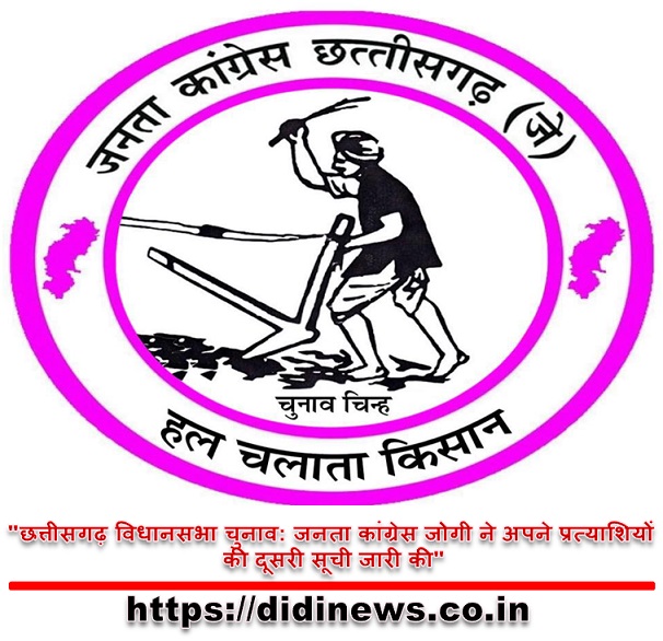 "छत्तीसगढ़ विधानसभा चुनाव: जनता कांग्रेस जोगी ने अपने प्रत्याशियों की दूसरी सूची जारी की"