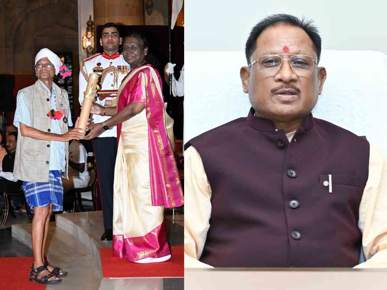 राष्ट्रपति द्रौपदी मुर्मू ने बस्तर के पंडीराम मंडावी को पद्मश्री सम्मान से किया अलंकृत, सीएम साय ने दी बधाई