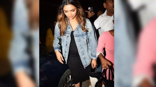 फैमिली के साथ डिनर पर निकली Deepika Padukone, ब्लैक बॉडी कॉन ड्रेस में दिखा बेबी बंप …