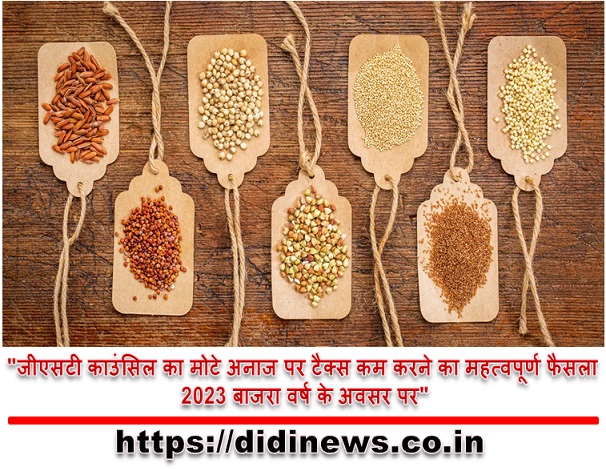 "जीएसटी काउंसिल का मोटे अनाज पर टैक्स कम करने का महत्वपूर्ण फैसला 2023 बाजरा वर्ष के अवसर पर"