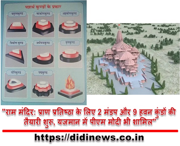 "राम मंदिर: प्राण प्रतिष्ठा के लिए 2 मंडप और 9 हवन कुंडों की तैयारी शुरू, यजमान में पीएम मोदी भी शामिल"