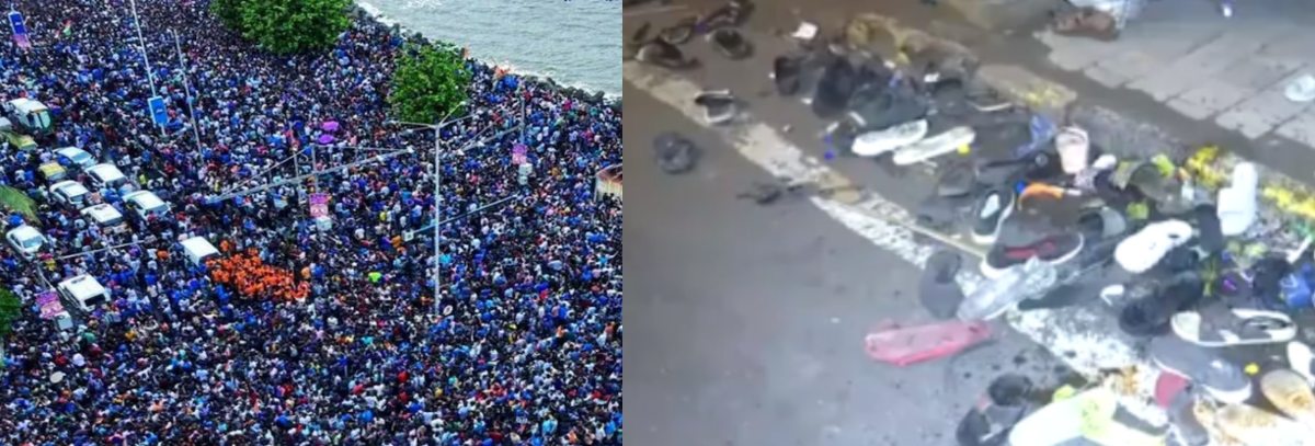 टीम इंडिया की विक्ट्री परेड में हाथरस जैसी भगदड़! लोग एक-दूसरे पर गिर रहे थे और&hellip;सड़कों पर बिखरी पड़ीं चप्पलें इसकी दे रही गवाही- Team India Victory Parade