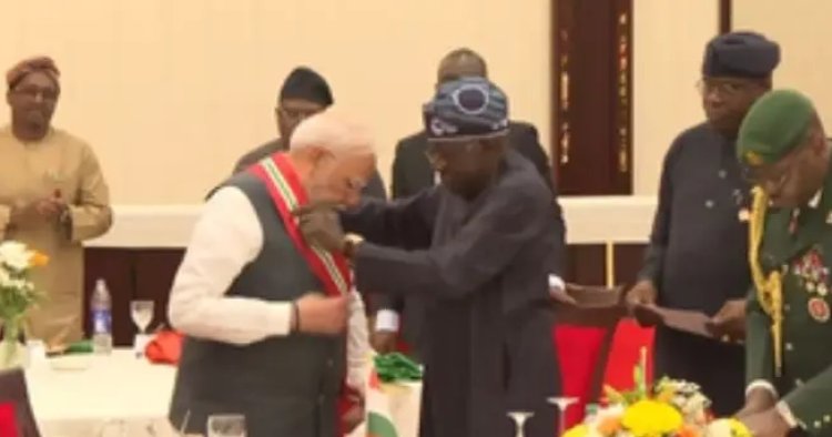  पीएम नरेंद्र मोदी को नाइजीरिया के सर्वोच्च सम्मान -1द ग्रैंड कमांडर ऑफ द ऑर्डर ऑफ नाइजर-1 से नवाजा गया
