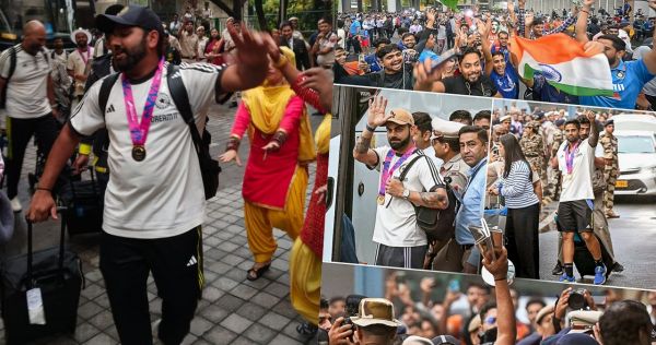 हाथ में खिताब, चेहरे पर मुस्कान, रोहित ने डांस से लूटी महफिल, दिल्ली में Team India का ग्रैंड वेलकम&hellip;